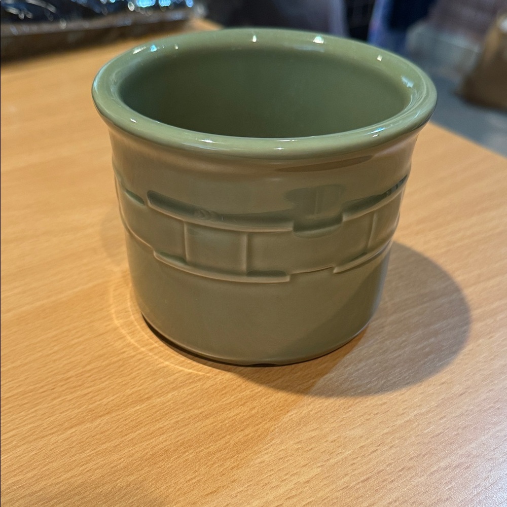 Longaberger Green Pottery Crock